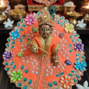 Grihvastu Premium Handcrafted Laddu Gopal Designer Poshak – Vibrant Multicolor Festive Krishna Dress (Size 3) (Pack of 2)